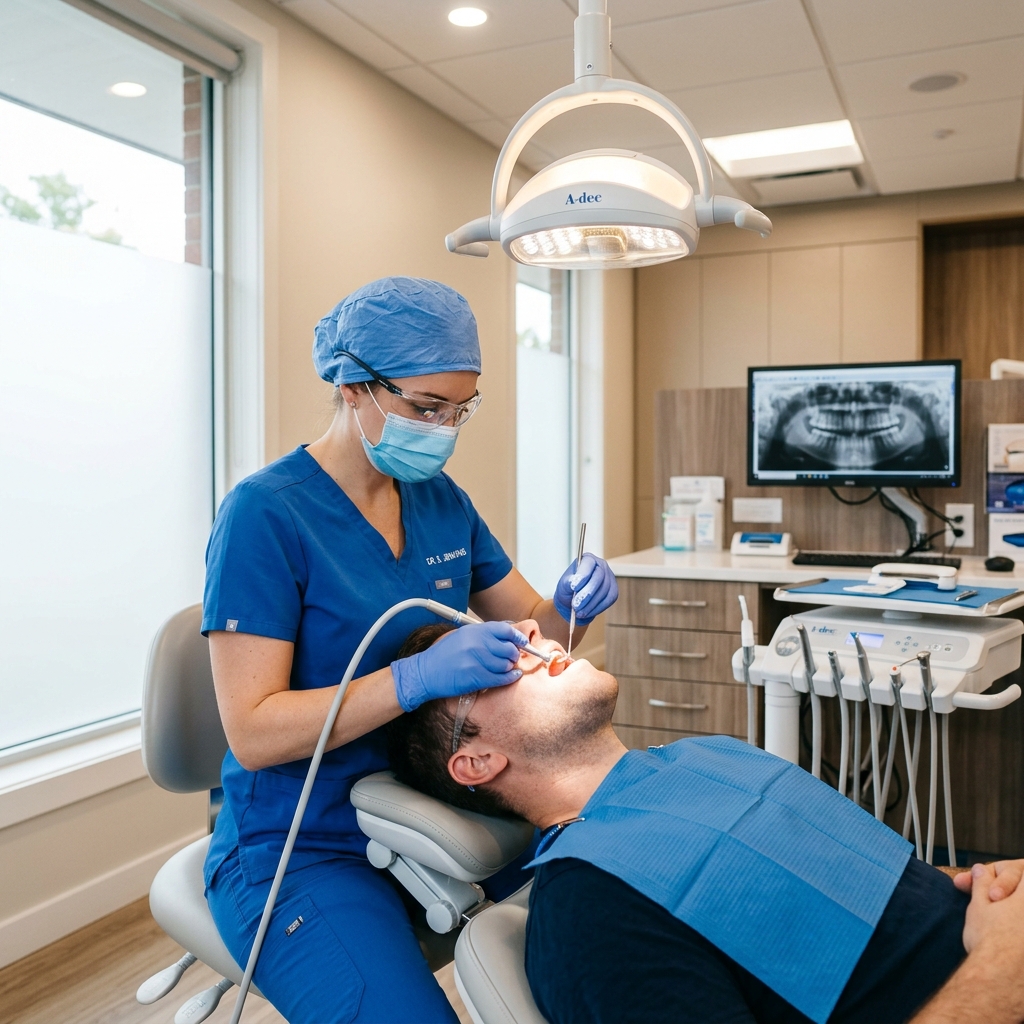 Dentist working